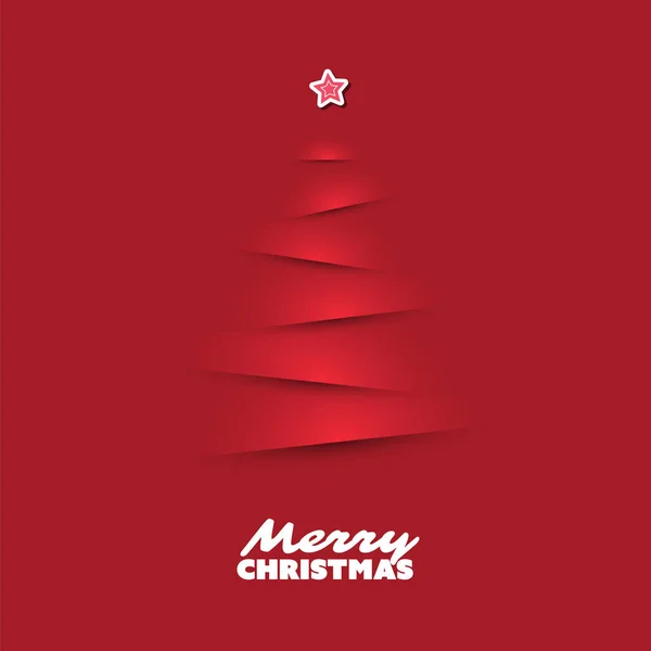 Design de cartão abstrato moderno das saudações do Natal com silhueta da árvore de Natal — Vetor de Stock