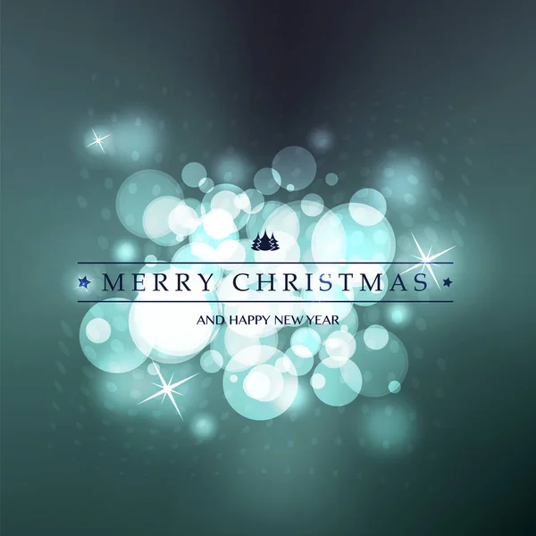 Happy Holidays, Merry Christmas wenskaart met Label op een sprankelende onscherpe achtergrond — Stockvector