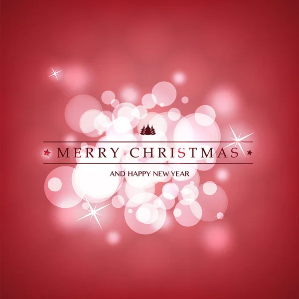 Mutlu tatiller, neşeli Noel tebrik kartı ile parlak bir arka plan bulanık etikette — Stok Vektör