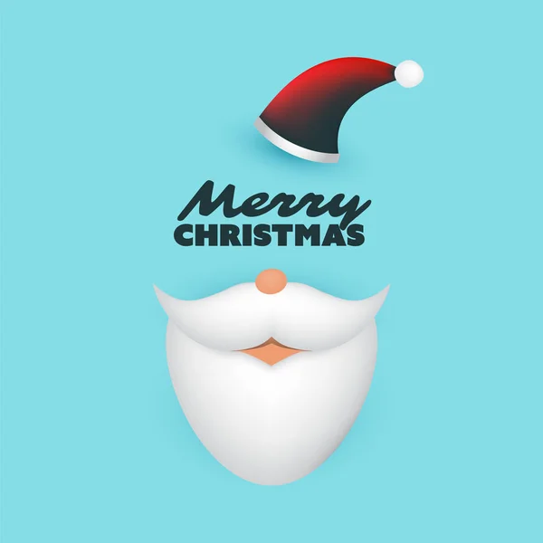 Plantilla de diseño de tarjeta de felicitación de Navidad con cara de Papá Noel — Vector de stock