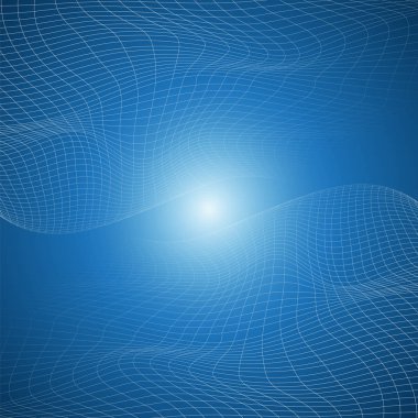 Tasarım konsepti dalgalı 3B kafes - dijital ağ bağlantıları, teknolojik altyapı ile ağ fütüristik parlak Technology