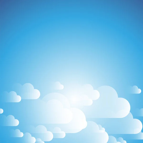 Clouds on the Sky - Background Design Template for Posters, Flyers, Postcards, Headers or Web Banners — Stock Vector