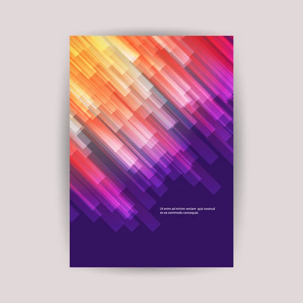 Diseño de volante o portada con patrón de rayas coloridas abstractas — Vector de stock