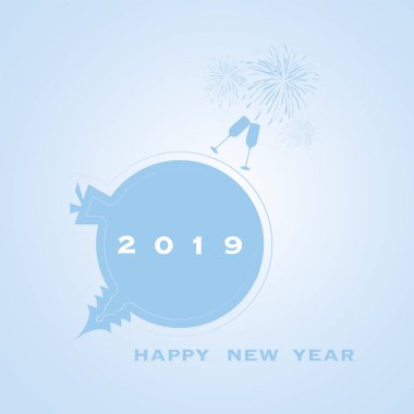 En iyi dilek - yeni yıl kartı, kapak veya arka plan tasarım şablonu - 2019