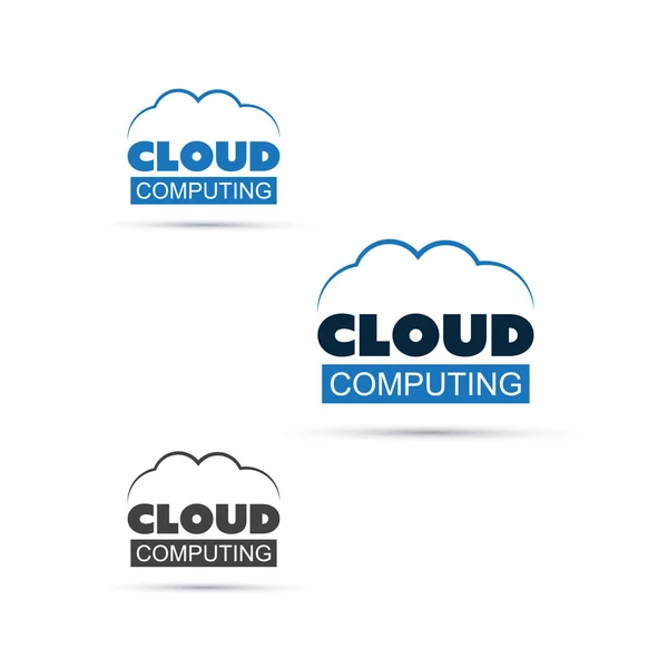 Cloud Computing Icona o Logo Design Set — Vettoriale Stock