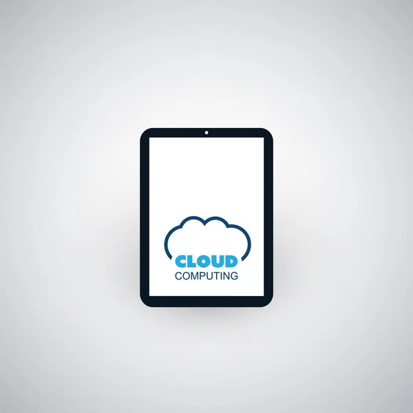 Concept de conception Cloud Computing avec Tablet PC - Connexions réseau numériques, Contexte technologique — Image vectorielle