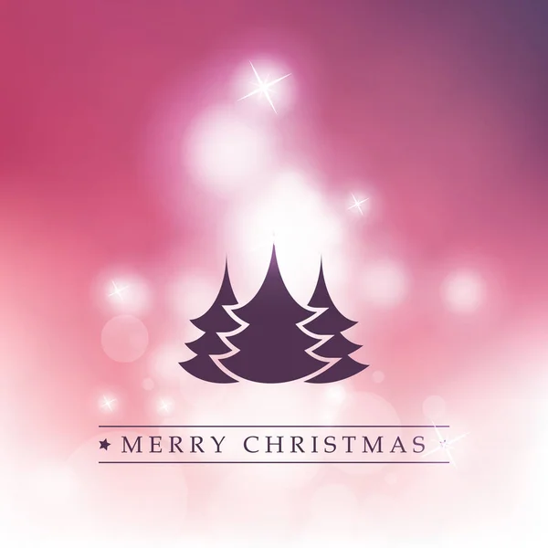 Wesołych Świąt Bożego Narodzenia - z życzeniami Wesołych Świąt kolorowy styl nowoczesny z etykiety i sylwetka drzewa na musujące jasne tło zamazane pole — Wektor stockowy
