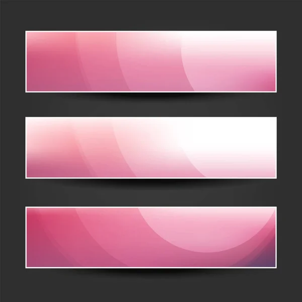 Set de bannere orizontale sau modele de antet pentru afacerea dvs. cu fundal cu dungi roz, roz și alb — Vector de stoc