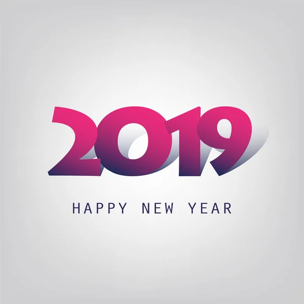 Mejores deseos - Estilo moderno abstracto Tarjeta de felicitación de año nuevo feliz o fondo, plantilla de diseño creativo - 2019 — Vector de stock