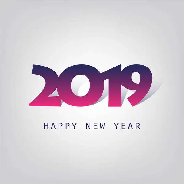 Mejores deseos - Estilo moderno abstracto Tarjeta de felicitación de año nuevo feliz o fondo, plantilla de diseño creativo - 2019 — Vector de stock