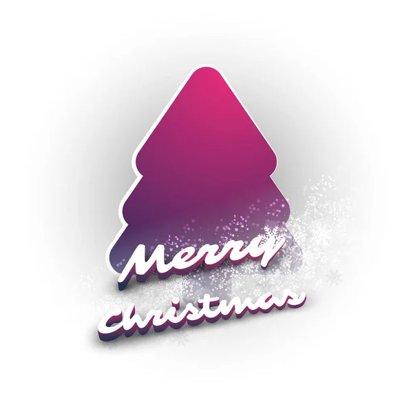 Kleurrijke Happy Holidays, Merry Christmas Greeting Card met Label, patroon Snowflake kerstboom silhouet — Stockvector