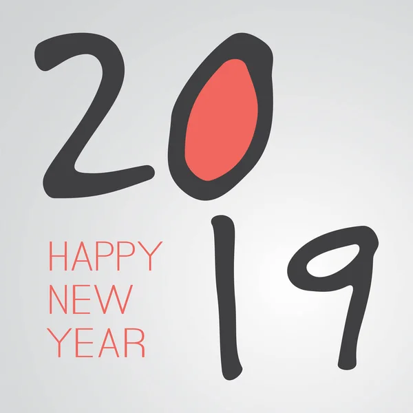 Mejores deseos - Funny Retro Style Happy New Year Tarjeta de felicitación o fondo, plantilla de diseño creativo - 2019 — Vector de stock