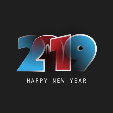 En iyi dilek - soyut Modern tarzı mutlu yeni yıl tebrik kartı veya arka plan, yaratıcı tasarım şablonu - 2019 