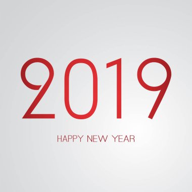 En iyi dilek - Retro tarzı mutlu yeni yıl tebrik kartı veya arka plan, yaratıcı tasarım şablonu - 2019 