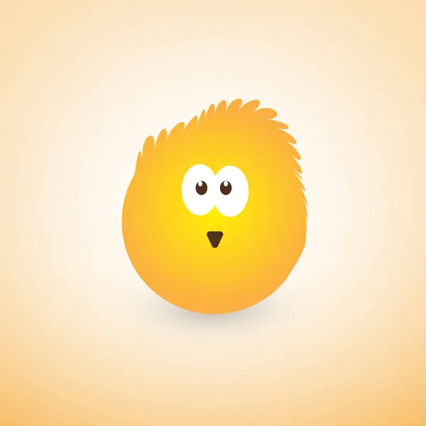 Emoji Con Pelo Divertido Emoticono Simple Sobre Fondo Amarillo Diseño — Vector de stock