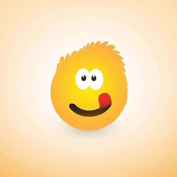 Emoji Sorridente Com Stuck Out Tongue Simples Brilhante Feliz Emoticon — Vetor de Stock
