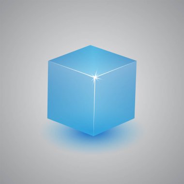 3D izole küp dalga modeli ile gölge - vektör çizim kadar 