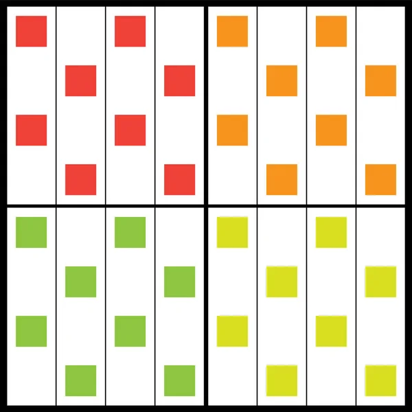Fyra Sömlös Abstrakta Bakgrunder Med Färgglada Kvadrater Mönster — Stock vektor