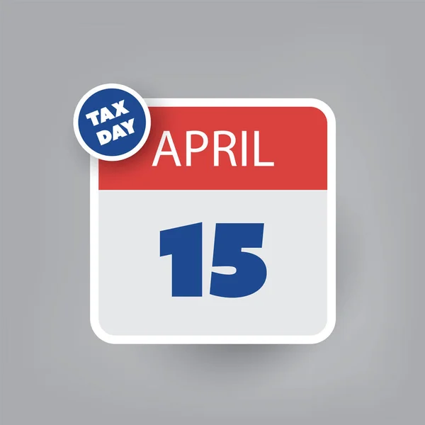 Icono Del Día Impuestos Plantilla Diseño Del Calendario Plazo Entrega — Archivo Imágenes Vectoriales