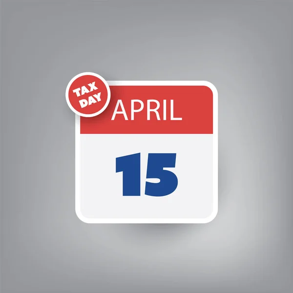 Usa Tax Dag Pictogram Kalender Ontwerpsjabloon Belasting Deadline Due Date — Stockvector
