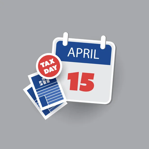 Icône Jour Impôt Des États Unis Modèle Calendrier Date Limite — Image vectorielle