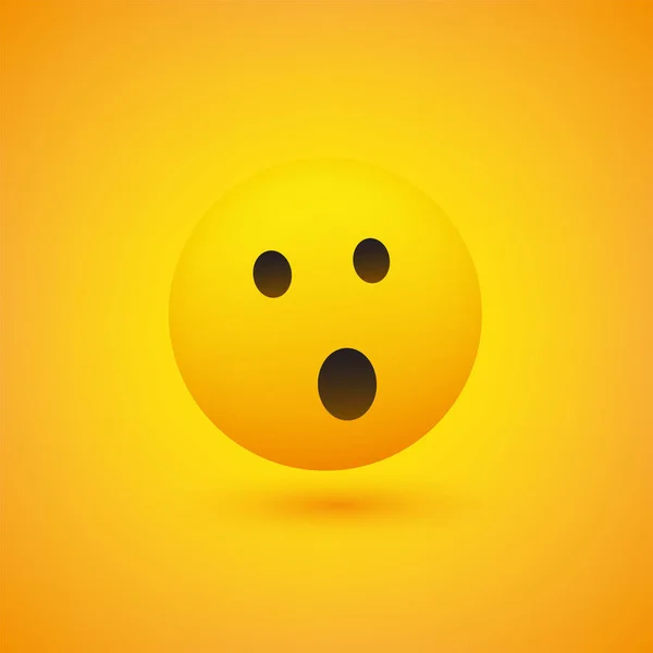 Visage Étonné Emoji Avec Les Yeux Ouverts Emoticon Simple Sur — Image vectorielle