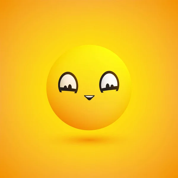 Emoji Sorridente Emoticon Felice Lucido Semplice Sfondo Giallo Design Vettoriale — Vettoriale Stock