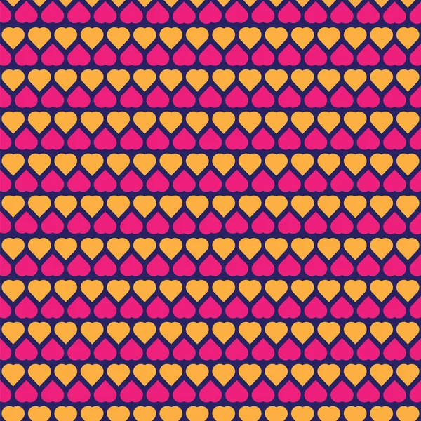 Wzór Abstrakcja Bezszwowe Pomarańczowy Fioletowy Hearts Valentine Day Card Lub — Wektor stockowy