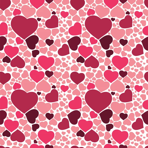 Abstraktes Nahtloses Muster Aus Weißen Rosa Und Lila Herzen Valentinstag — Stockvektor
