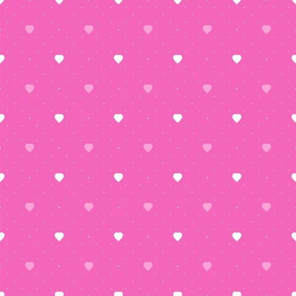 Abstract Seamless White Pink Hearts Pattern Valentine Day Card Background — Stock Vector