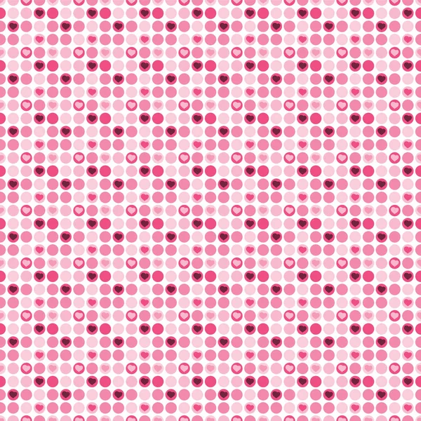 Astratto Senza Soluzione Continuità Bianco Viola Rosa Spotted Hearts Pattern — Vettoriale Stock