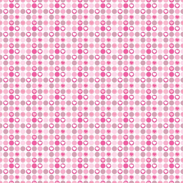 Astratto Senza Soluzione Continuità Bianco Viola Rosa Spotted Hearts Pattern — Vettoriale Stock
