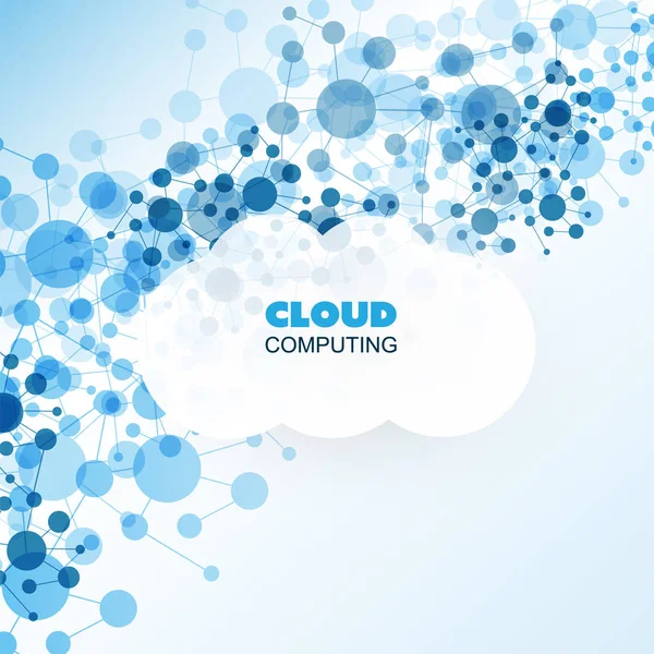 Cloud Computing Design Concept Connessioni Digitali Sfondo Tecnologico Con Rete — Vettoriale Stock