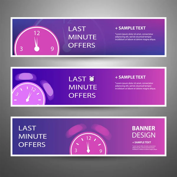 Modèle Têtes Bannières Offre Dernière Minute Pour Votre Publicité — Image vectorielle