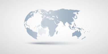 Düzen - Global iş, teknoloji, küreselleşme kavramı, vektör kalıp tasarım dünya dünya ve Dünya Haritası 