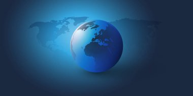 Düzen - Global iş, teknoloji, küreselleşme kavramı, vektör kalıp tasarım dünya dünya ve Dünya Haritası  