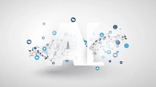 Sztucznej Inteligencji Internet Rzeczy Inteligentna Technologia Koncepcja Logo Oczek Sieci — Wektor stockowy