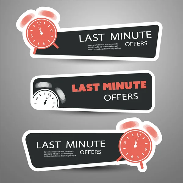 Last Minute Offer Vector Headers Banners Template Your Advertisement — Stock Vector