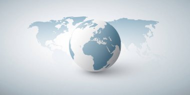 Düzen - Global iş, teknoloji, küreselleşme kavramı, vektör kalıp tasarım dünya dünya ve Dünya Haritası 