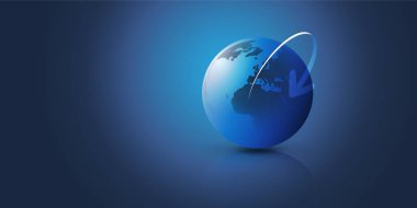 Dünya Dünya tasarım - Global iş, teknoloji, küreselleşme kavramı, vektör tasarım şablonu 