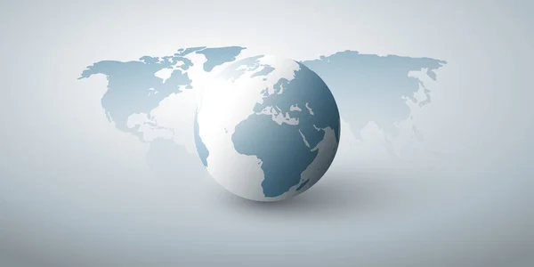 Globo Terra Layout Design Mapa Mundial Negócios Globais Tecnologia Conceito — Vetor de Stock