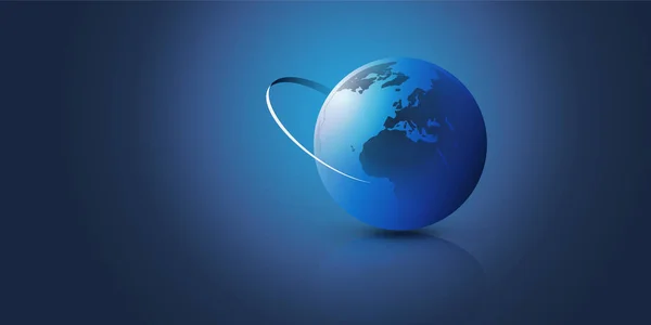 Earth Globe Design Negocios Globales Tecnología Concepto Globalización Plantilla Diseño — Archivo Imágenes Vectoriales