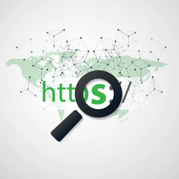 Https Network Protocol Безпечний Безпечний Перегляд — стоковий вектор