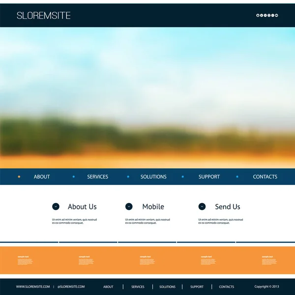 Modello Design Del Sito Web Tuo Business Con Tema Naturale — Vettoriale Stock