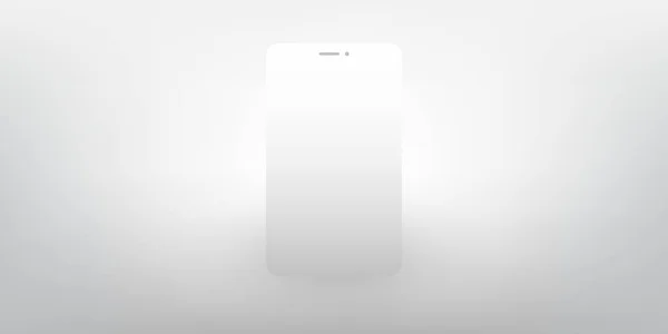 Mise Page Téléphone Intelligent Gris Avec Écran Blanc Arrière Plan — Image vectorielle