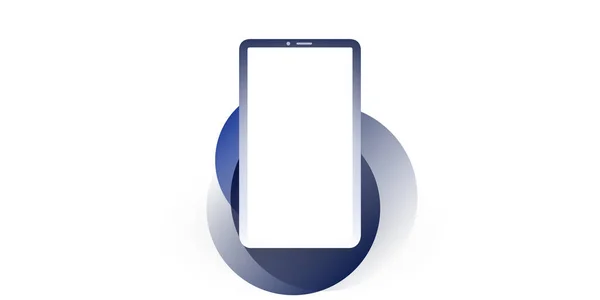 Blauwe Smartphone Lay Out Met Leeg Scherm Technische Achtergrond Vectorillustratie — Stockvector