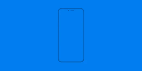 Layout Telefone Inteligente Azul Com Tela Branco Fundo Tecnologia Ilustração — Vetor de Stock