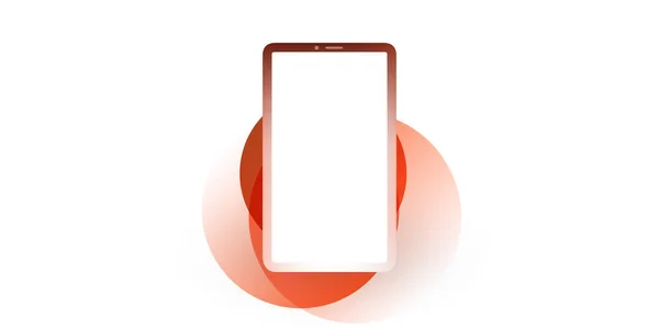 Diseño Rojo Del Teléfono Inteligente Con Pantalla Blanco Fondo Tecnológico — Vector de stock