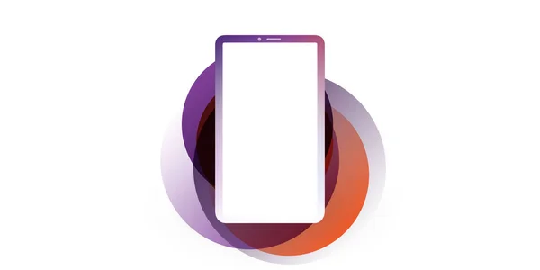 Diseño Teléfono Inteligente Púrpura Con Pantalla Blanco Fondo Tecnológico Ilustración — Vector de stock