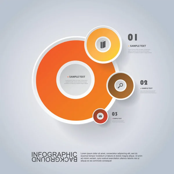 Bunte Runde Nummerierte Etiketten Modernes Minimalistisches Präsentationsschablone Layout Vektorinfografik Design — Stockvektor